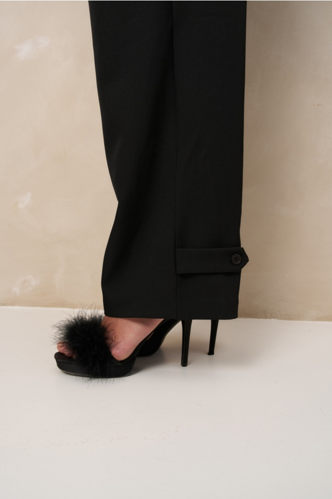 Lofty Manner zwarte dames broek | Close up