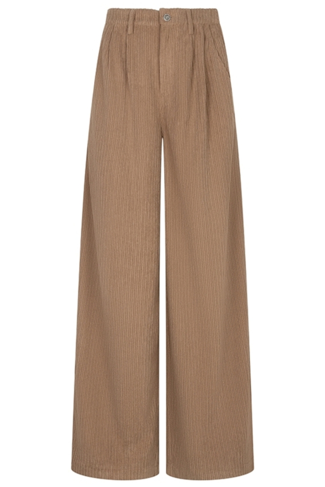 Lofty Manner taupe dames broek | Vooraanzicht