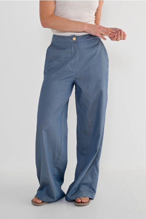 Zizo blauwe dames broek | Model vooraanzicht