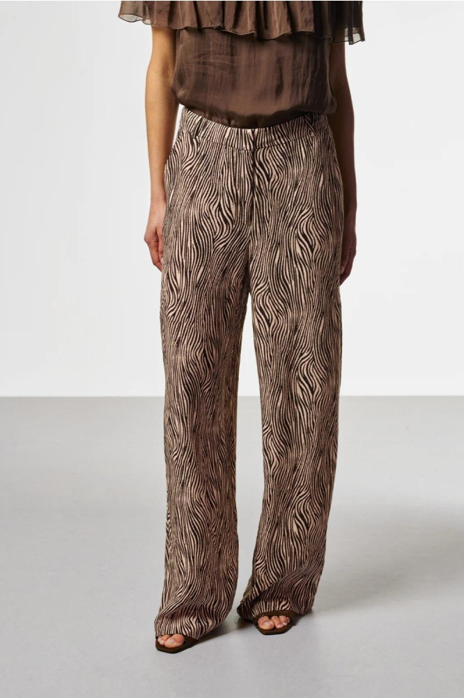 Aaiko bruine dames broek | Model vooraanzicht