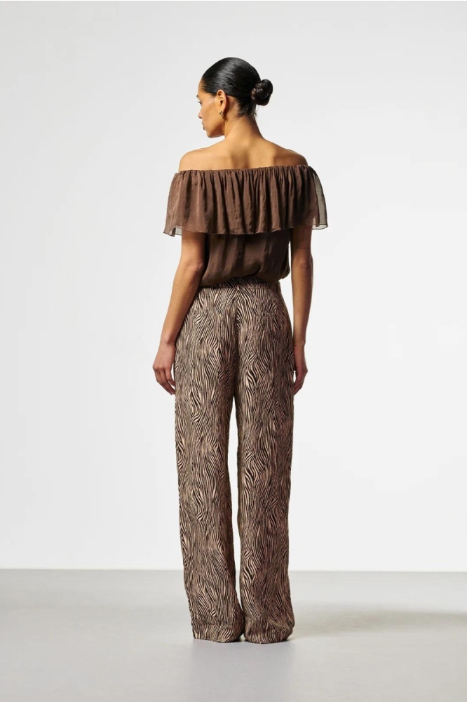 Aaiko bruine dames broek | Model achteraanzicht