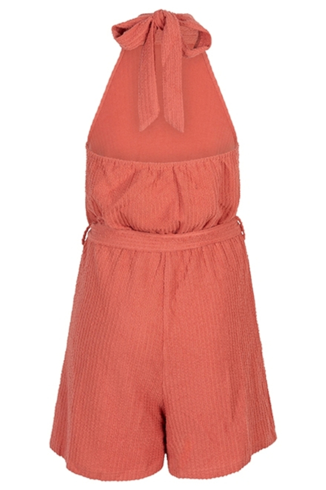 Lofty Manner roze dames jumpsuit | Achteraanzicht