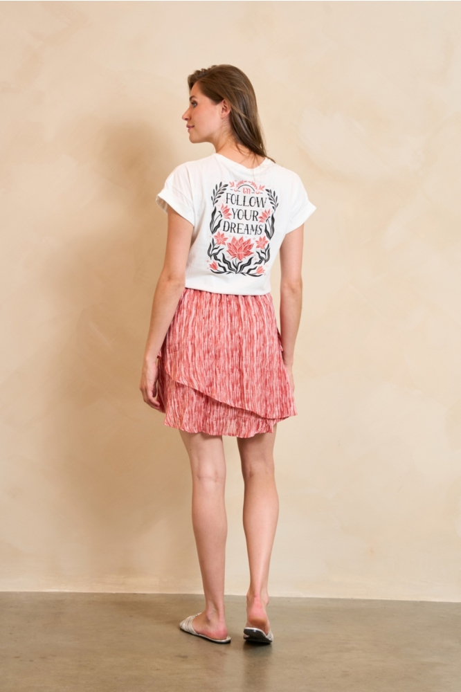 Lofty Manner roze dames rok | Model achteraanzicht
