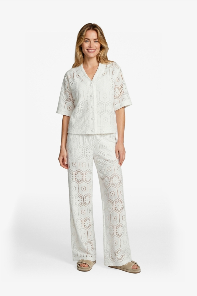 C&S The Label ecru dames broek | Model