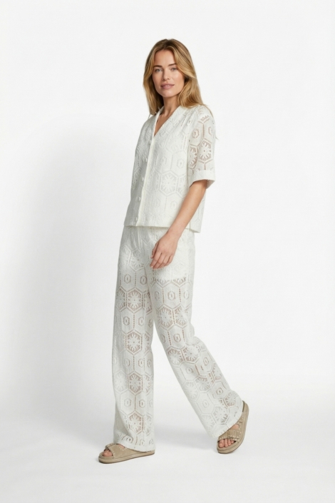 C&S The Label ecru dames broek | Model