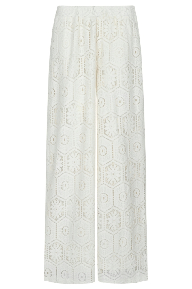 C&S The Label ecru dames broek | Vooraanzicht