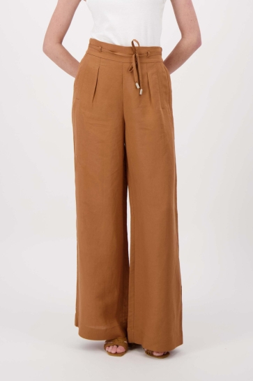 Zusss Broek LINNEN BROEK MET RIEMPJE 0303 0050 WARM CAMEL