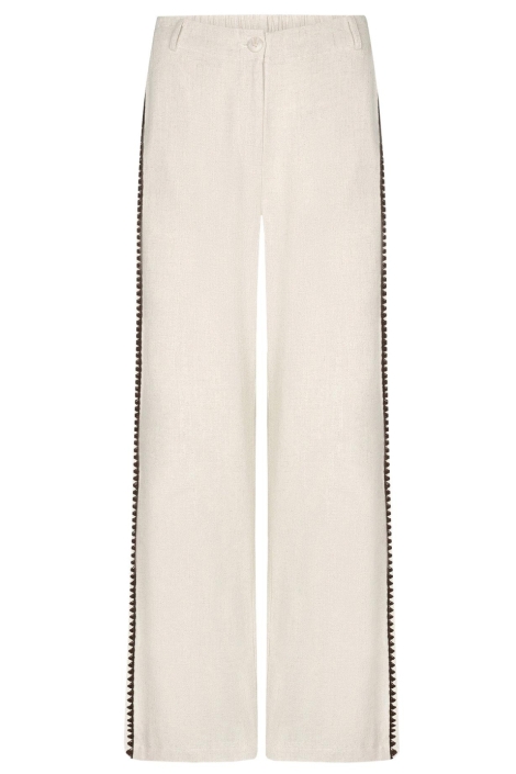 Ydence ecru dames broek | Vooraanzicht