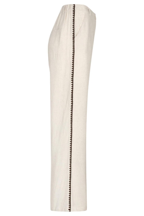 Ydence ecru dames broek | Zijaanzicht