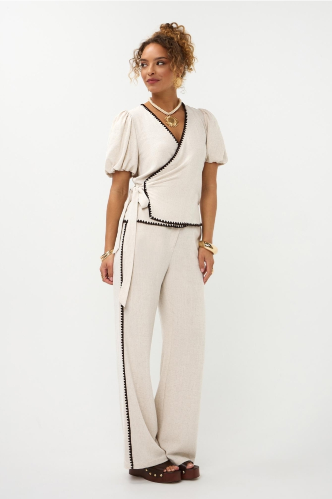 Ydence ecru dames broek | Model