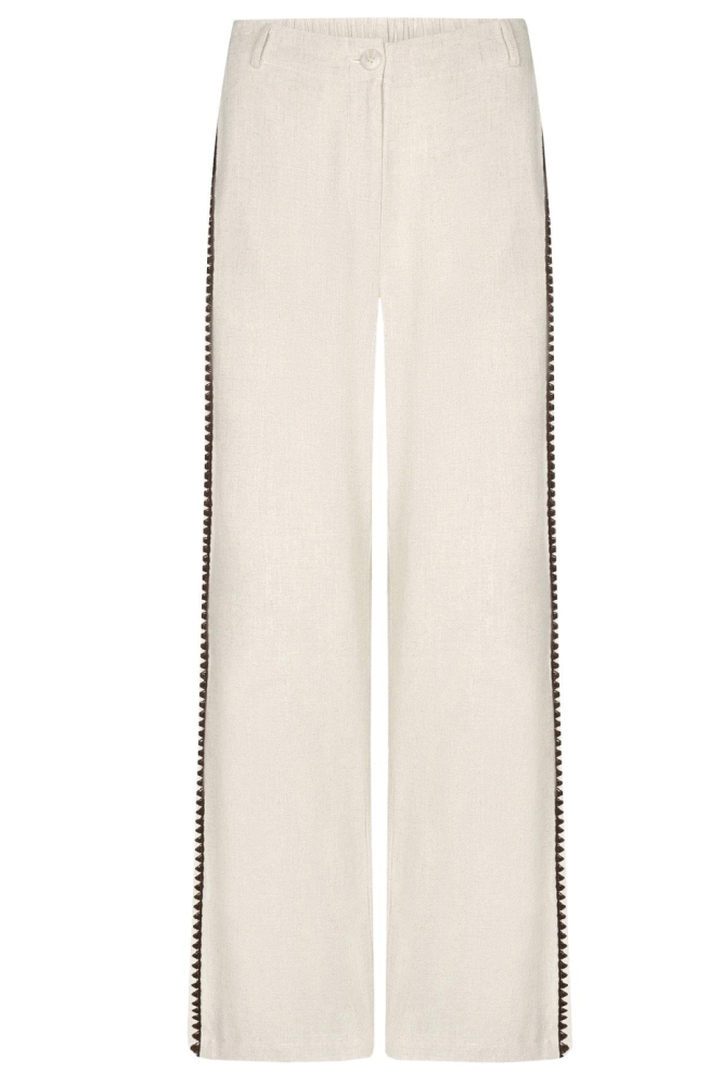 Ydence ecru dames broek | Vooraanzicht