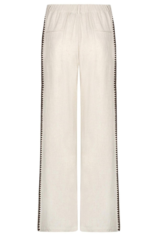 Ydence ecru dames broek | Achteraanzicht