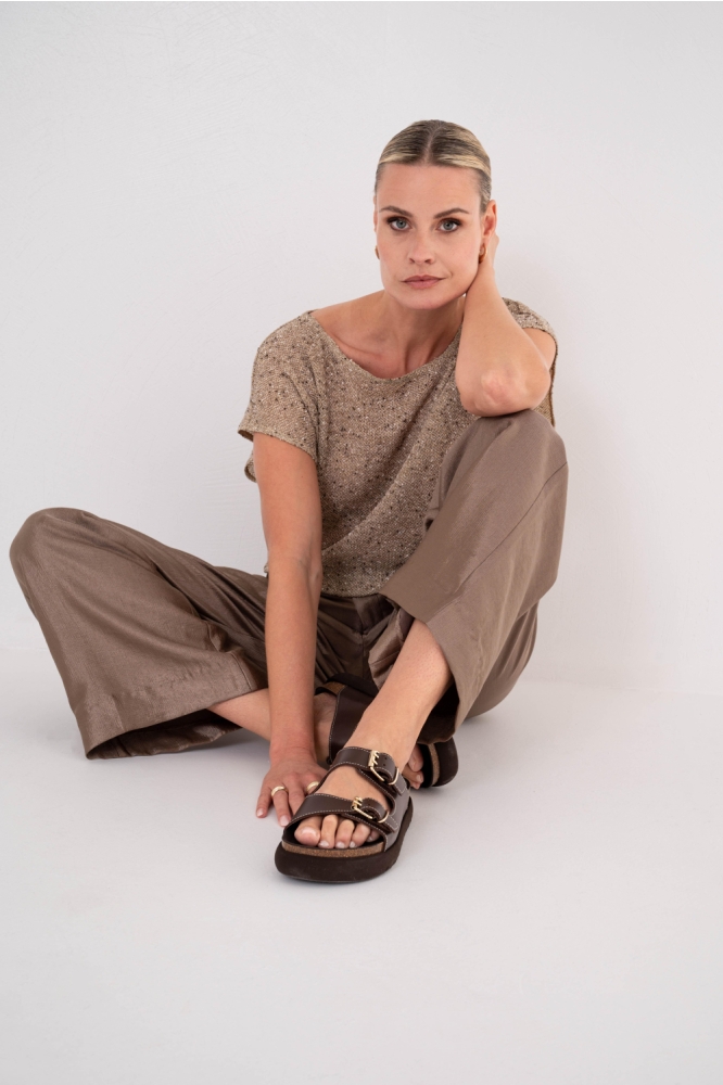Zizo taupe dames broek | Model