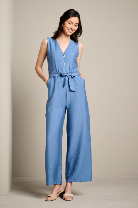 LolaLiza blauwe dames jumpsuit | Model vooraanzicht