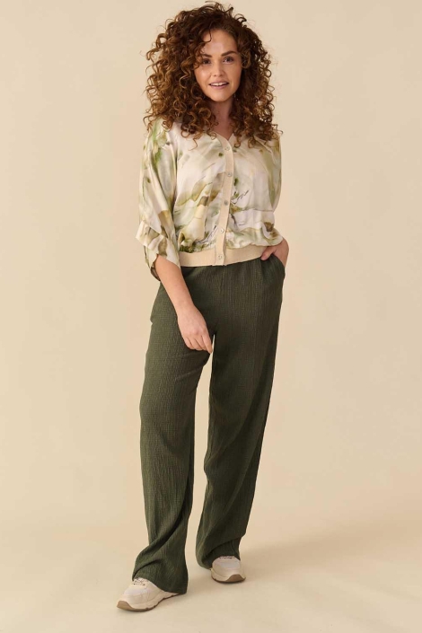 FOS Amsterdam groene dames broek | Model