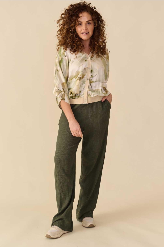 FOS Amsterdam groene dames broek | Model