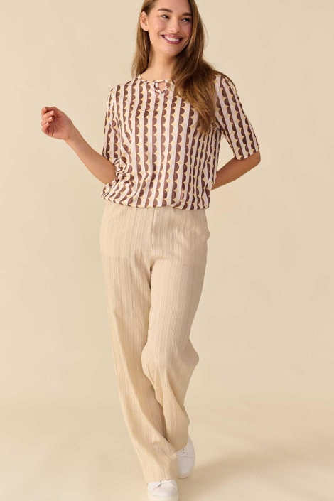 FOS Amsterdam beige dames broek | Model