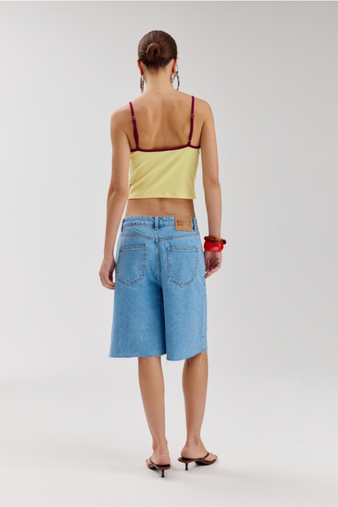 Harper & Yve blauwe dames korte broek | Model