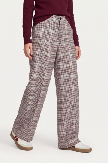 C&S The Label Broek PEPIJN PANTS 26WOC03 MULBERRY/BLACK