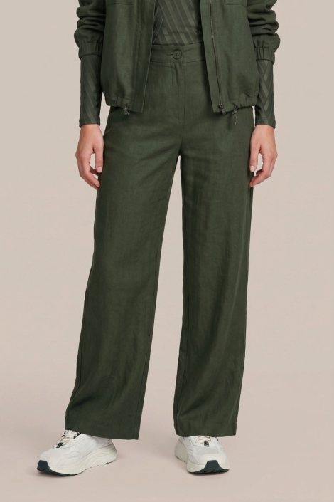 C&S The Label groene dames broek | Model vooraanzicht