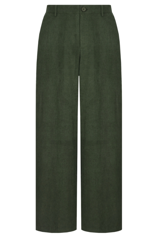 C&S The Label groene dames broek | Vooraanzicht