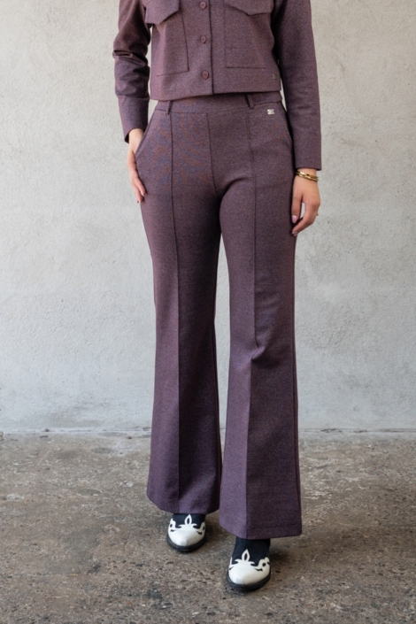 TQ Amsterdam bordeaux dames broek | Model vooraanzicht