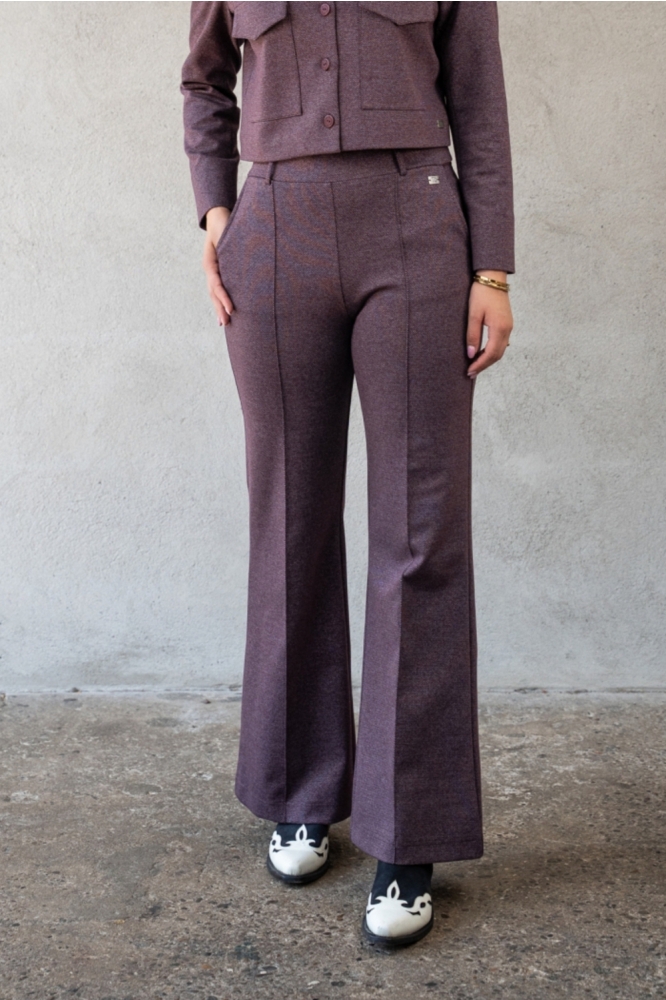 TQ Amsterdam bordeaux dames broek | Model vooraanzicht