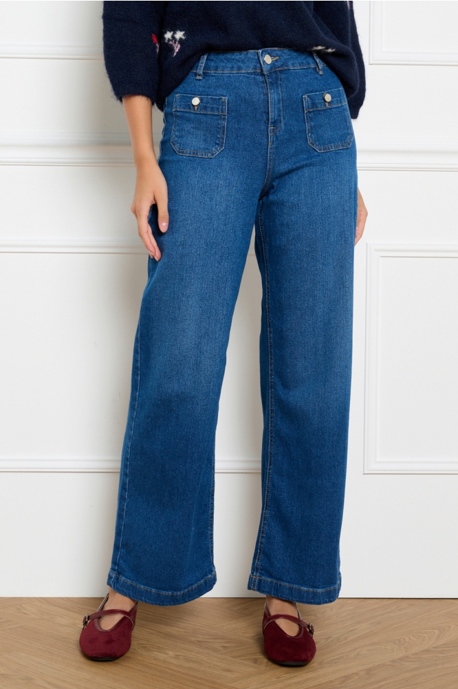 LolaLiza blauwe dames jeans | Model vooraanzicht