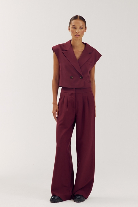 Harper & Yve bordeaux dames broek | Model