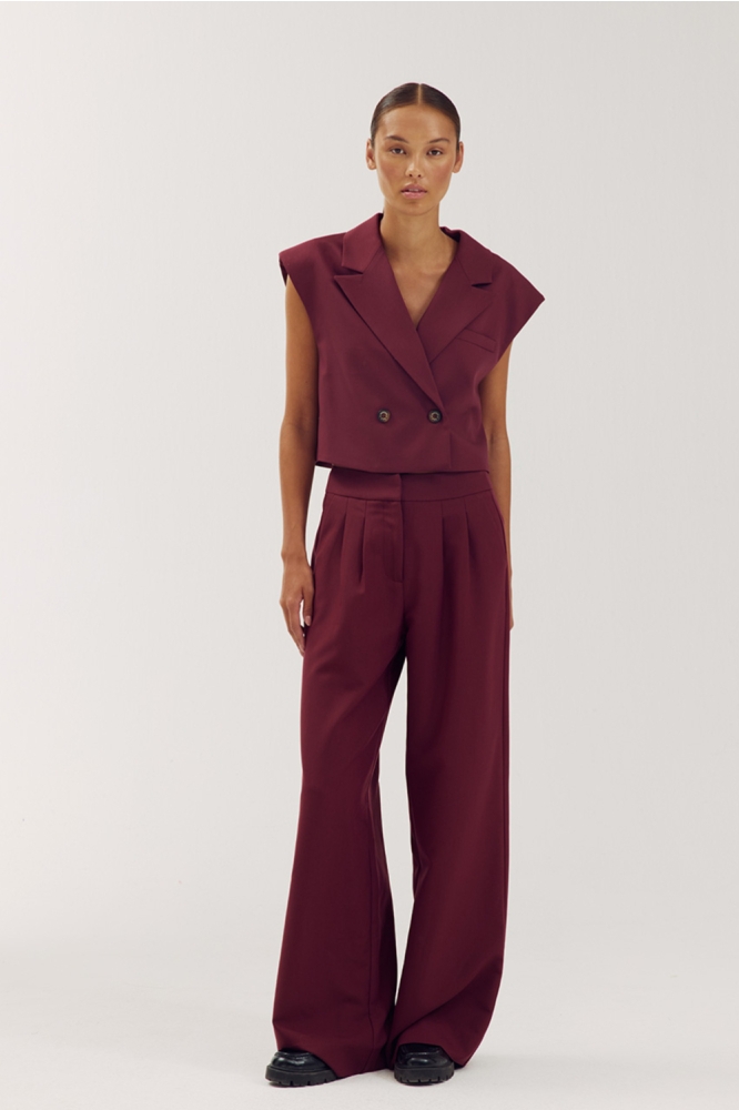 Harper & Yve bordeaux dames broek | Model