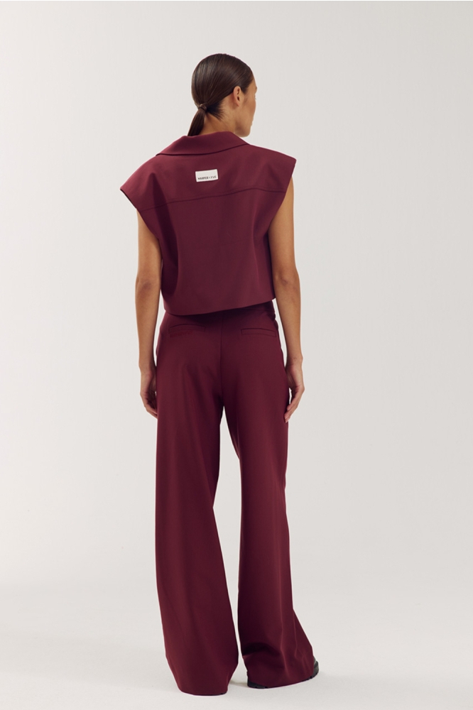 Harper & Yve bordeaux dames broek | Model