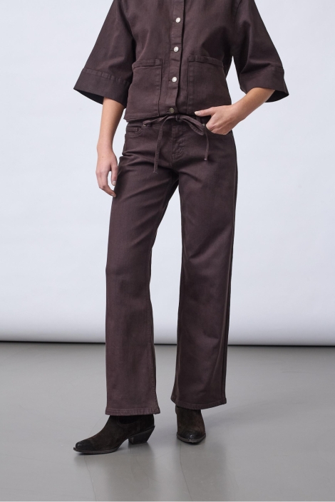 SisterS point bruine dames jeans | Model vooraanzicht