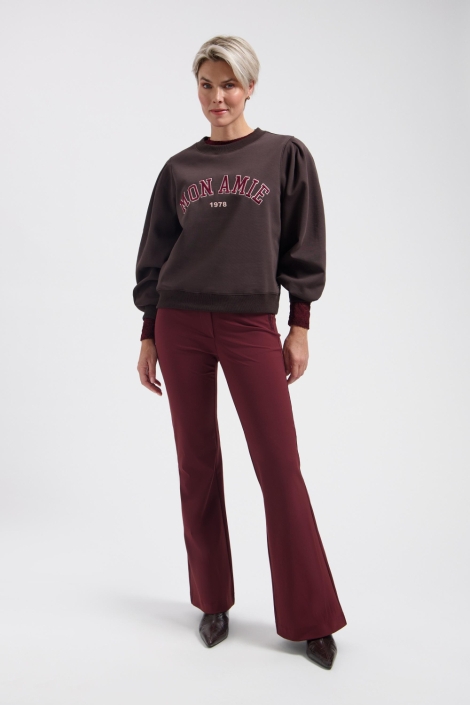 Lady Day bordeaux dames broek | Model vooraanzicht