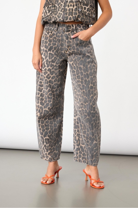SisterS point bruine dames jeans | Model vooraanzicht