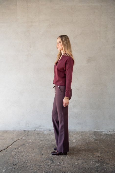 TQ Amsterdam bordeaux dames broek | Model