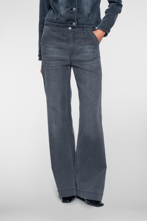 Geisha grijze dames jeans | Model vooraanzicht