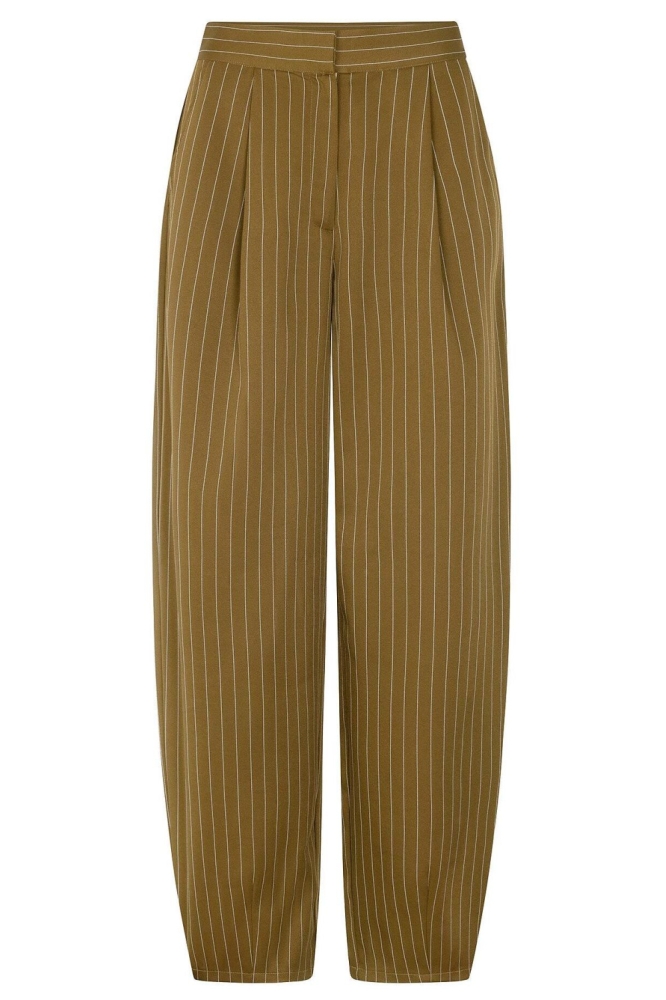 Ydence groene dames broek | Vooraanzicht