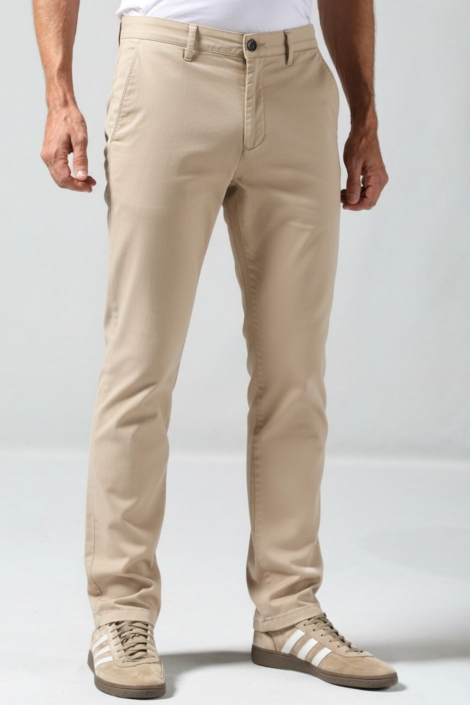 Gabbiano taupe heren broek | Model vooraanzicht