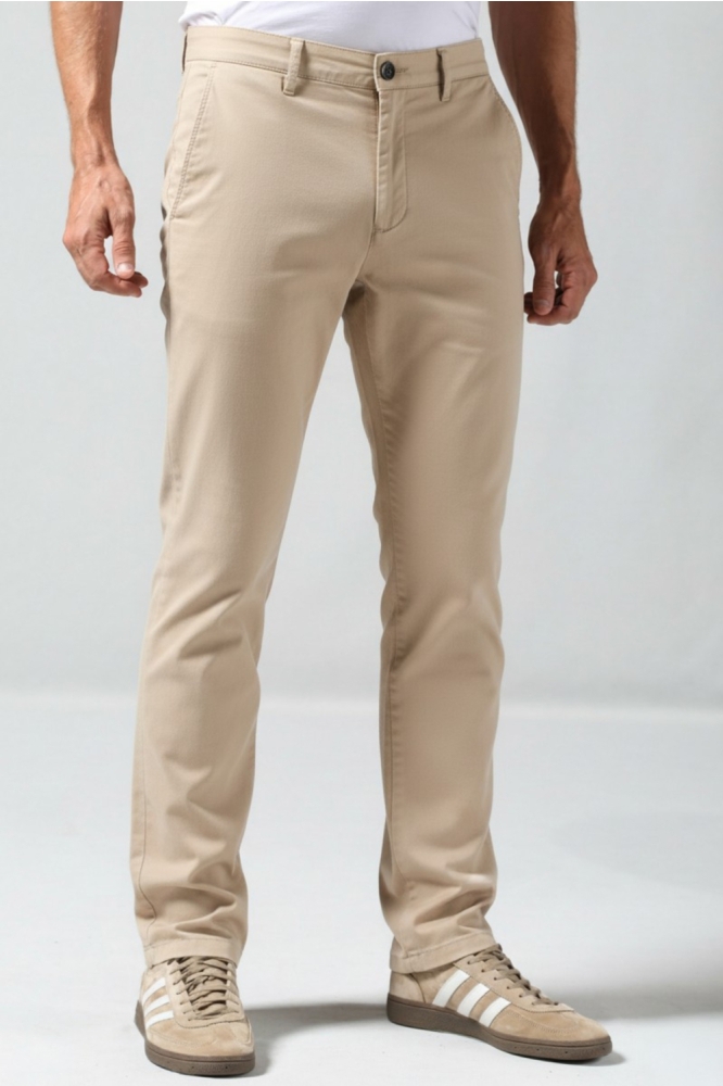 Gabbiano taupe heren broek | Model vooraanzicht