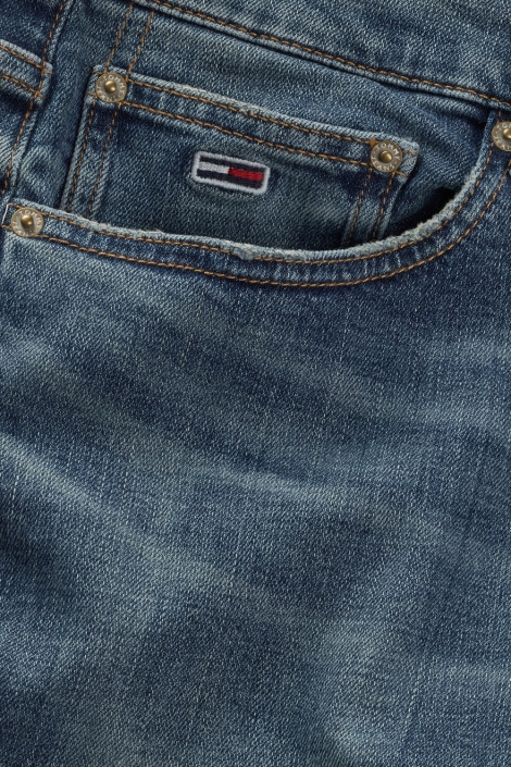 Tommy Jeans blauwe heren jeans | Close up