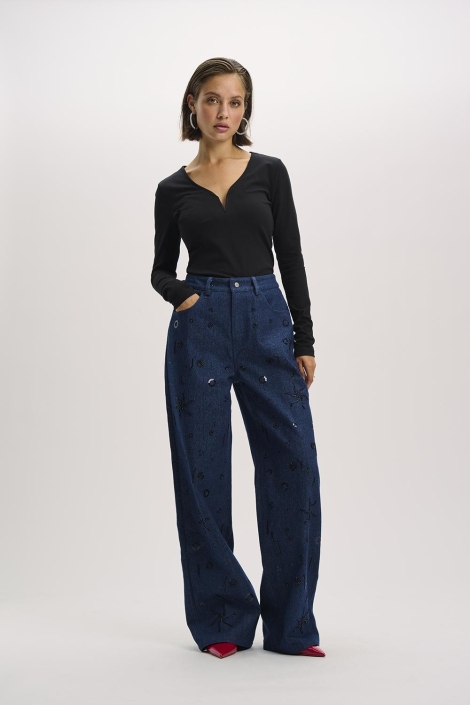 Refined Department blauwe dames jeans | Model