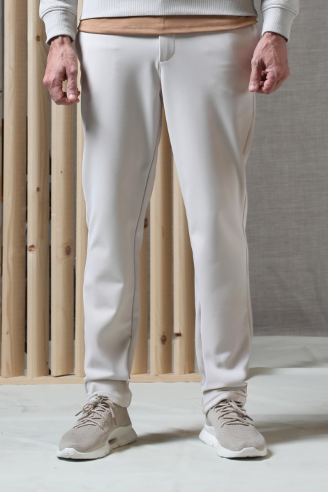 Gabbiano ecru heren broek | Model vooraanzicht