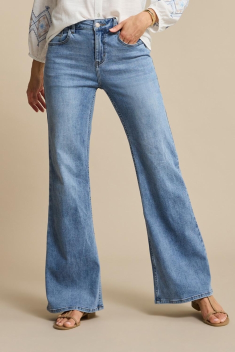 Red Button blauwe dames jeans | Model vooraanzicht
