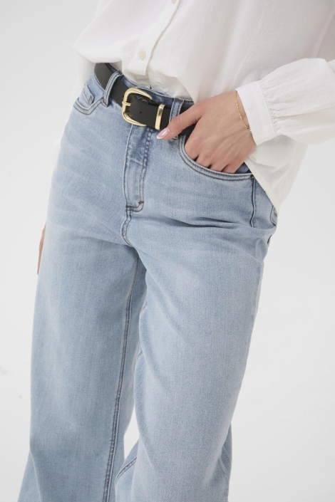 Kaffe blauwe dames jeans | Close up