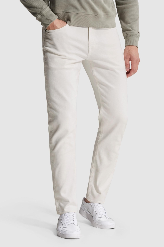 Cast Iron ecru heren broek | Model vooraanzicht