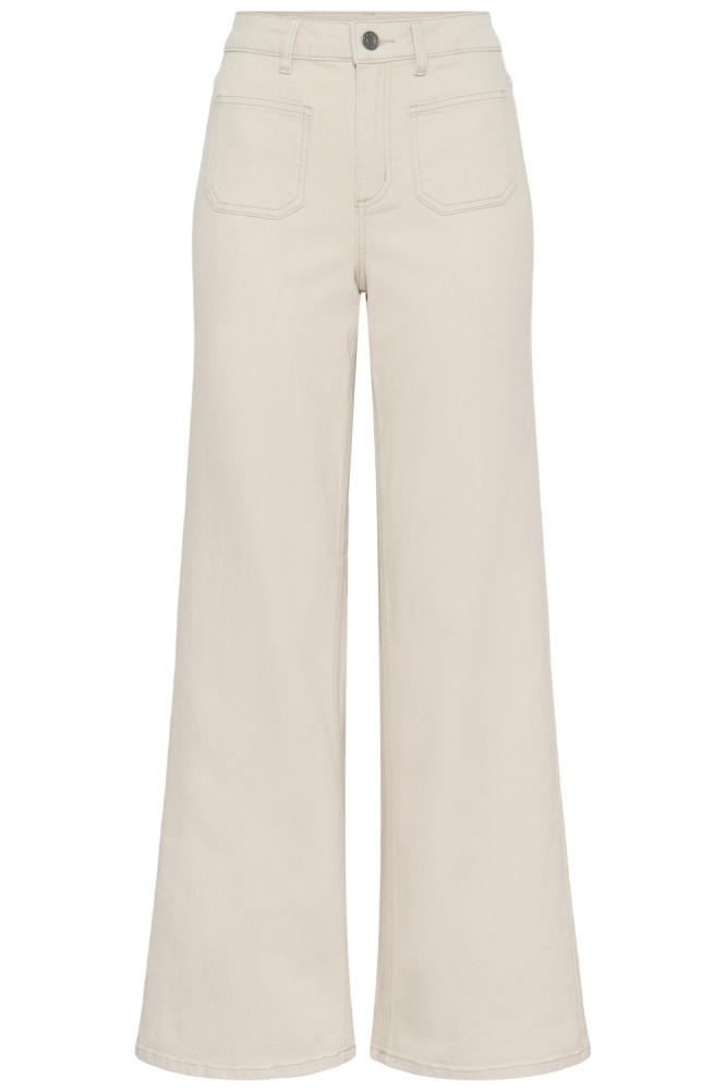 Kaffe zand dames jeans | Vooraanzicht