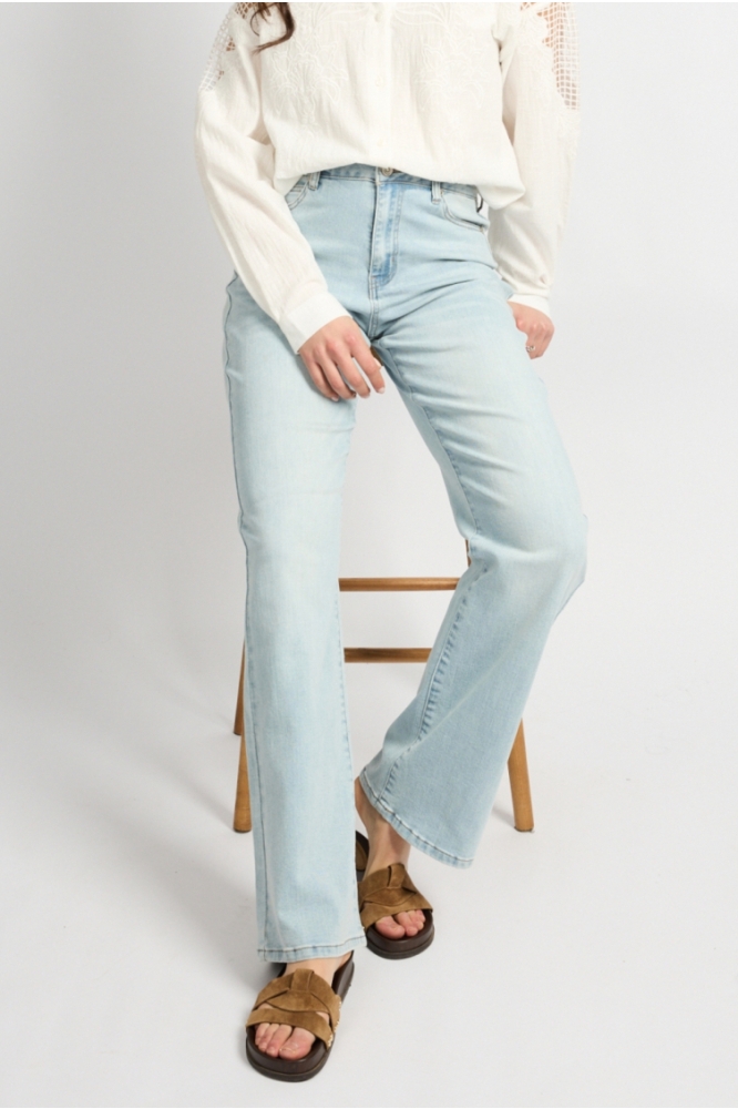C&S The Label blauwe dames jeans | Model vooraanzicht