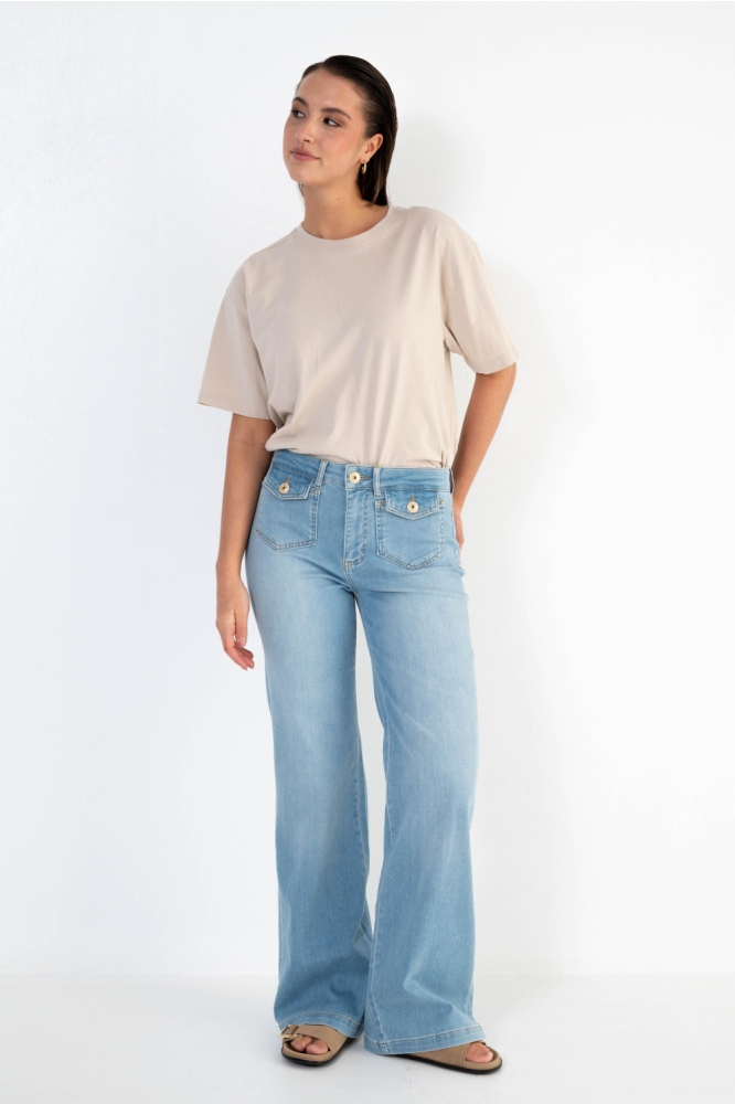 Dnm pure blauwe dames jeans | Model