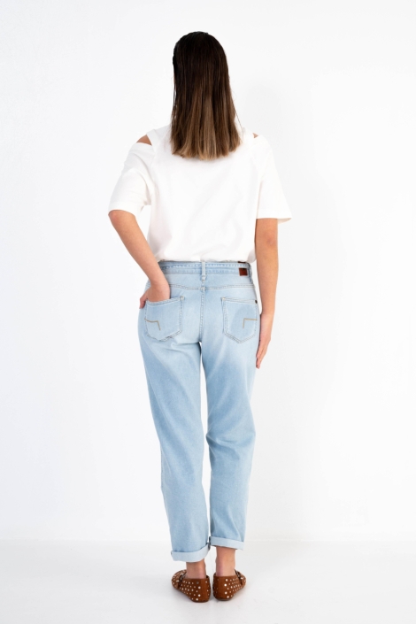 Dnm pure blauwe dames jeans | Model achteraanzicht