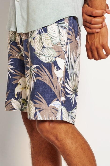 Desoto blauwe heren korte broek | Model zijaanzicht